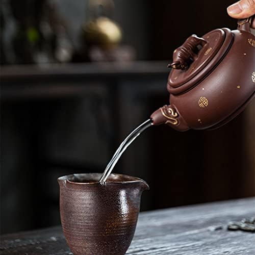 Qianshang чајник, сурова руда со виолетова песок, рачно изработен бик со голем капацитет, пурпурен песок чајник