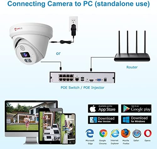 Anpviz 6MP бедем POE Камера на отворено, Ultrahd Security IP Dome Camera со MIC & SONERT, откривање на човекот/возилото, паметно ноќно