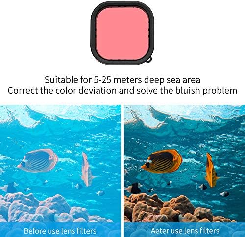 TELESIN Waterproof Case with 3-Pack Dive Filter for GoPro Hero 11 Hero 10 Hero 9 Black Supports 60M/196FT Underwater Scuba Snorkeling Deep Diving with Red Magenta Filter Go Pro