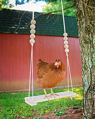 Играчка за лулашка од пилешко за рачно изработено во САД !!! Природни безбедни дрвени додатоци Голема трајна скала за перка