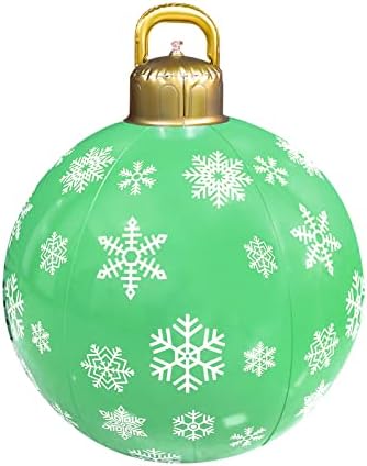 Блиско време 24 инчи гигантска Божиќна ПВЦ топка на надувување на отворено украс надувување Божиќен украс на отворено градинарска елка