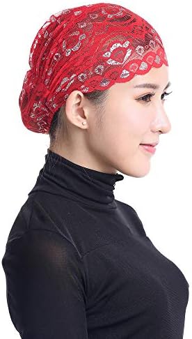 Завиткајте коса чипка турбан капаче за истегнување на жените за глава на шал капа капа, муслимански бејзбол капачиња за бејзбол игра