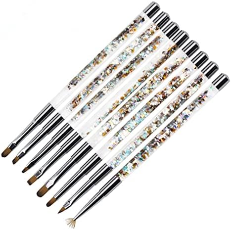 SXDS Crystal Pens Bar Nail Set Постави акрилен нокти уметнички гел за резба четка за сјај, сјај пенкало за маникир за маникир за маникир, пенкало