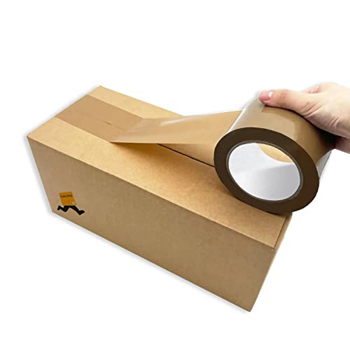 Dikxo 6 ролни тен кафеава картон кутија запечатување лента за пакување 2,0 мил дебела 2 x110 двор