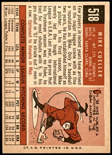 1959 Топпс # 518 Мајк Куелар Синсинати црвени екс -екс/мт црвенило