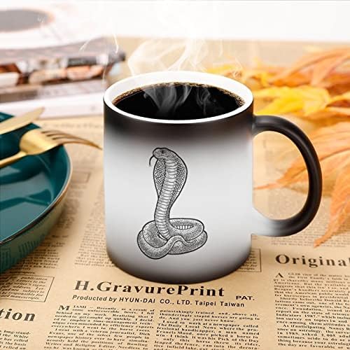 Cobra-Snake Chafe Chige Cright Ceramic чај чаша преносна кригла чувствителна на топлина со рачка за домашни канцеларии патувања