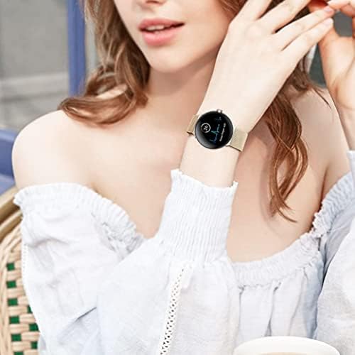 Yofuntle Компатибилен за Google Pixel Watch Watch Band Women Men, не'рѓосувачки челик јамка прилагодлива магнетна лента за замена за замена на зглобот за Google Pixel Watch