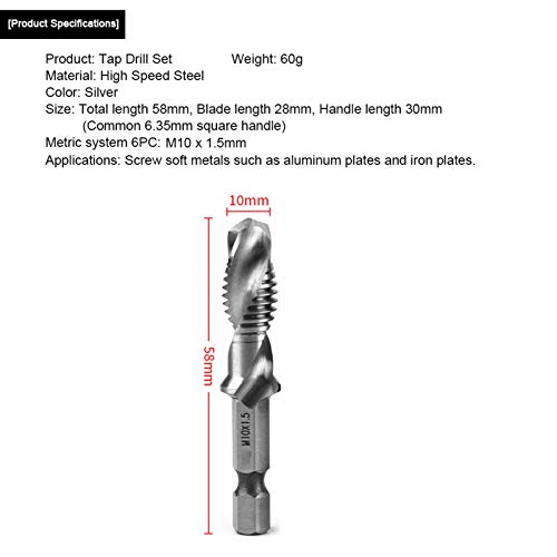 1/234 20 Unf X 1/434 Hex Shank Адаптер, Boxwizard 1 Mm Kjlavuz M10 Hss 1/4 Hex Shank Вежба Допрете Заострен Вежба Битови Моќ Алатка Дел