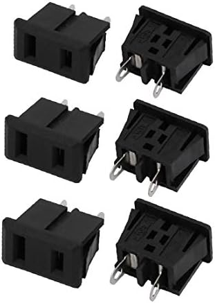 X-Dree 6PCS AC 125V 15A 2P Flat US Power Socket Converter Adapter Black (6pcs AS AS 125 ν 15A 2ρ адаптадор де Convertidor de Toma de Corriente
