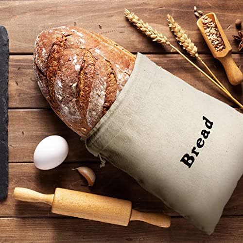 Ленени Кеси За Леб Голема Лопатка Вреќи За Леб За Повеќекратна Употреба 12 х 15 Инчи Неизбелени Лебови Торби За Колачи Рачно Изработено Складирање