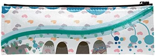 Тбуобт Торба За Шминка Патување Козметичка Торба Торбичка Чанта Чанта Со Патент, Цртани Животни Двајца Слонови