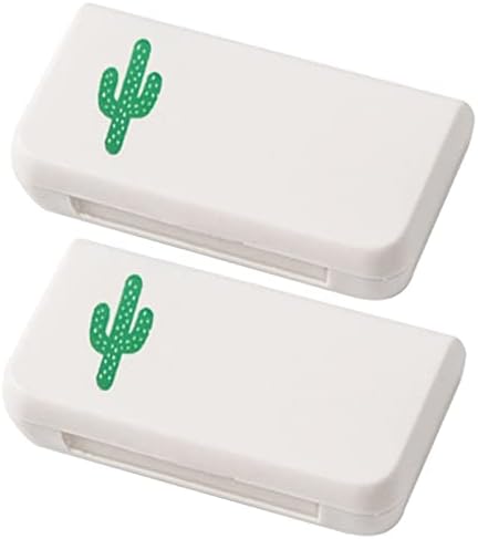 Kiskick Mini Pill Case Case Cactus 3 Grids Pill Box Box Masse Element Element за дома 2 парчиња/сет б