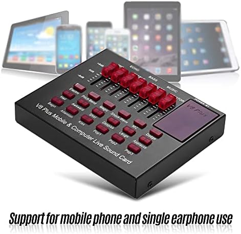 LHLLLL Полнење Мобилен &засилувач; Компјутер Во Живо Звучна Картичка USB Аудио Интерфејс Со Повеќе Звучни Ефекти Бт Врска За Пеење Во Живо