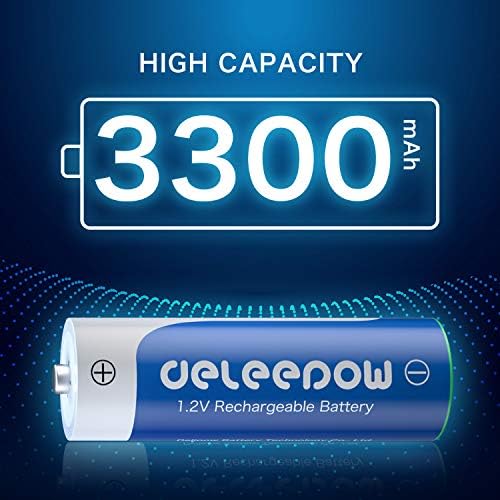 Delepow Bat Батерии За Полнење Nimh 3300mAh 1.2 V Батерии Size Големина Полнење Висок Капацитет 1200 Циклуси 8-Пакет