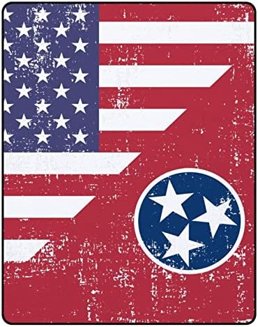 Америка Тенеси Државно Знаме Ќебе Мека Полиестер Кревет Ќебе За Домашно Патување Кампување