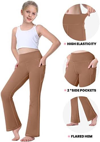 Панталони со високи половини на iuga девојче со џебови со џебови за јога танцувачки хеланки за девојчиња атлетски панталони за трчање