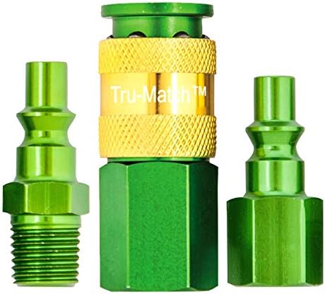 Tru-Flate 13-307G Tru-Match 1/4 Дизајн x 1/4 NPT алуминиумски приклучок/комплет за спојување