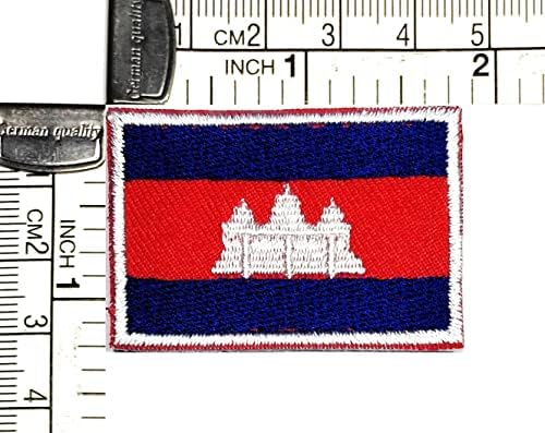 Кленплус 3 парчиња. 1. 2Х1, 7 ИНЧИ. Земја Камбоџа Знаме Лепенка Национално Знаме Закрпи ЗА Сам Амблем На Костими Униформа Тактичка Воена