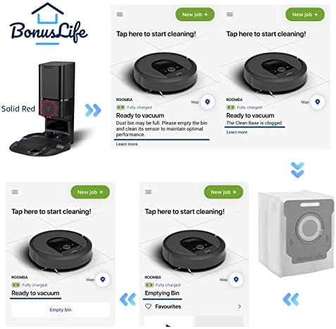 Бонуслиф 10-Пакет Вакуум Кеси за iRobot Roomba Сите Чисти База I/S / J Серија Валкани Отстранување Почисти Прашина Замена Делови i3+ i4+ i7+ i8+ j7+ s9+