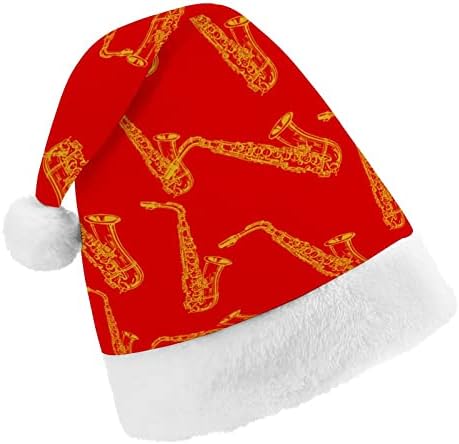 Саксофонски Музички Инструмент Божиќ Дедо Мраз Шапка За Црвениот Божиќ Капа Празник Фаворизира Нова Година Празнична Забава Материјали