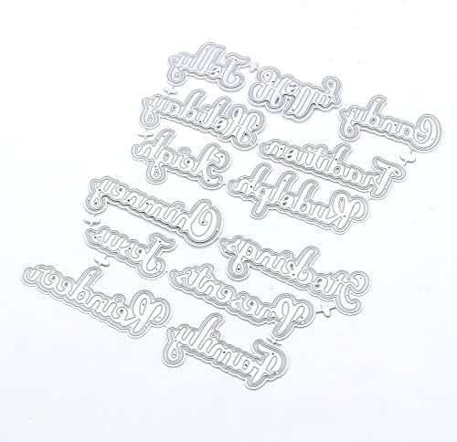 KSCRAFT Божиќни зборови пакет метални сечење умираат матрици за DIY сноп -книги Декоративно втиснување DIY картичка за хартија