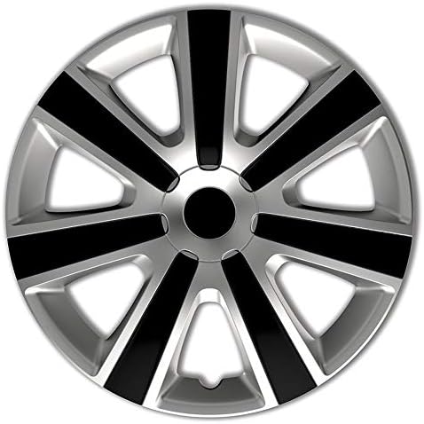 Автоматски стил поставени тркала опфаќа VR 15-инчен сребрен/јаглерод-изглед/лого