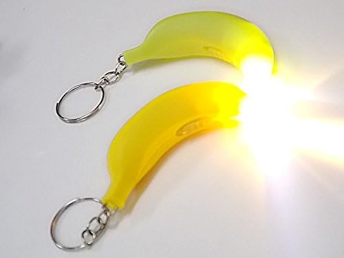 1 парчиња мини -големина LED банана клучева светло вештачко овошје клуч ланец Сјајно жолто или зелена банана клучеви играчка за фенерче за деца
