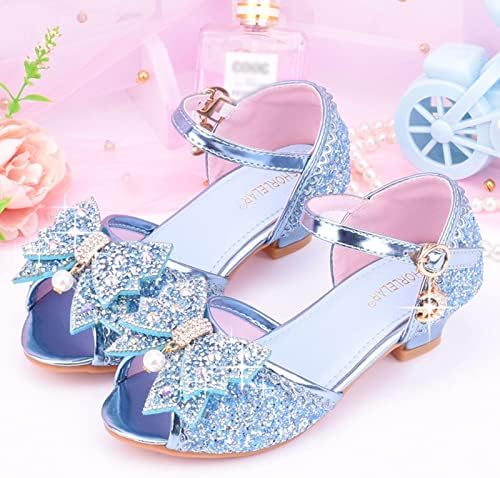 Деца чевли со дијамантски сјајни сандали принцези чевли лак високи потпетици покажуваат принцези чевли вода чевли деца