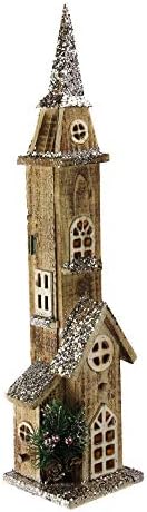 Нортлајт 23.5 ЛЕД Осветлена Бела Црква Со Божиќна Декорација На Кулата