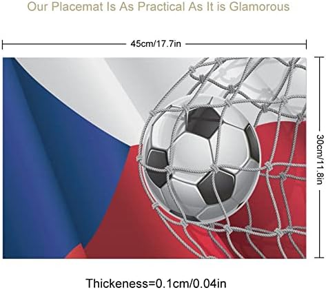 Фудбалска цел и чешки знаме ПВЦ маса за маса што може да се пеат за подлога за табели за табели за трпезариска маса за трпезариска маса