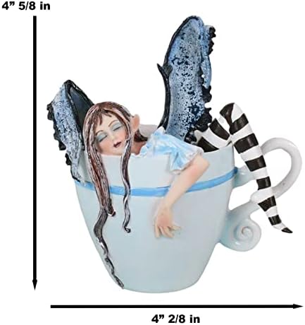 Подарок за еброс Ејми Браун Теакуп лате кафе пијан самовила фигура фантазија митска фари магија акварел колекционерски декор статуа
