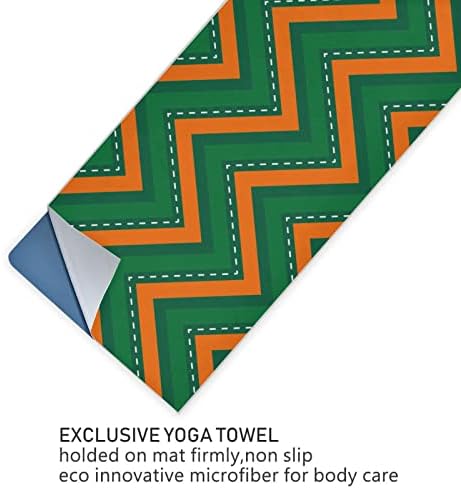 Augensether јога ќебе портокалово-зелена-линија-платена јога крпа за јога мат пешкир
