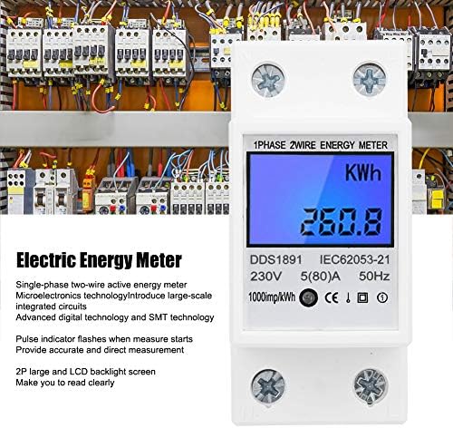 Мерач на kWh, мултифункционален мерач на електрична енергија ДИН, ЛЦД за тестирање на струја на фреквенција на напон на напон