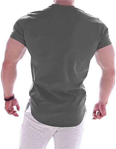 Маица со кратки ракави за мажи меки лесни маици со екипаж маички со кошула случајно основно лето опремено спортско врвот