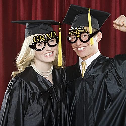 Wybaxz 2023 Дипломирање Фото штанд со реквизити 8 пакувања смешни очила за дипломирање за фотографии за фотографии