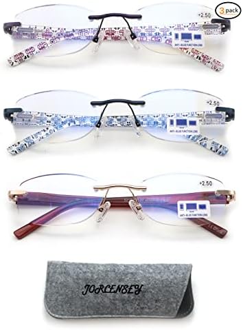 3 Спакувајте Очила За Читање Без Обрач За Жени Читатели Кои Ја Блокираат Сината Светлина Класични Компјутерски Очила