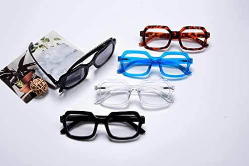 Очила за читање со 5 пакувања за жени читатели на плоштади голема рамка