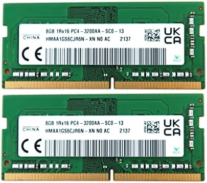 Комплет за модул за меморија на лаптоп HMAA1GS6CJR6N-XN Компатибилен резервен дел за замена за SK Hynix HMAA1GS6CJR6N 16GB 1RX16 DDR4 SO-DIMM PC4-25600 3200MHz 260-PIN не-ECC CL22 1.2V