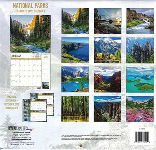 2023 Национални паркови со целосна големина календар за планирање, закажување и организирање