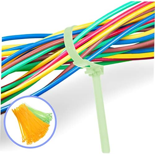 Abaodam 200 парчиња боја вратоврска со тешки патенти силиконски врски силиконски поштенски врски силиконски кабел врски пластични жици обвивки кабелски ленти Организ?