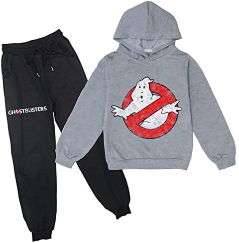 Hoertu Kids Ghostbusters Pullover Долги ракави врвови и панталони со џогер поставува 2 -тина обична тренерка за девојчиња за момчиња