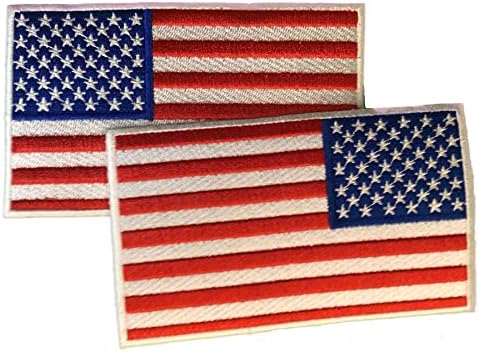 Американско знаме комбо стандард и обратна САД, американска везена железо на амблем на лепенка