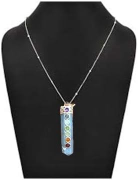 Jet Energized Authentic Angelite Point Chakra Pendant 2 инчи приближно. Фацетиран A ++ Top Jet International Healing India Crystal Therapy