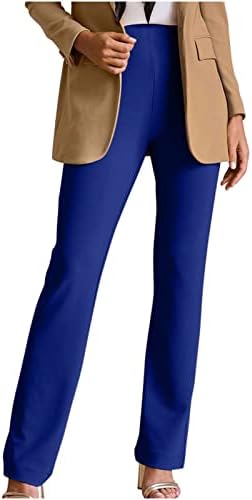 Облечени панталони жени елегантни обични секојдневни дневни права легални панталони со цврста боја деловни панталони со високи половини за работа со високи полов