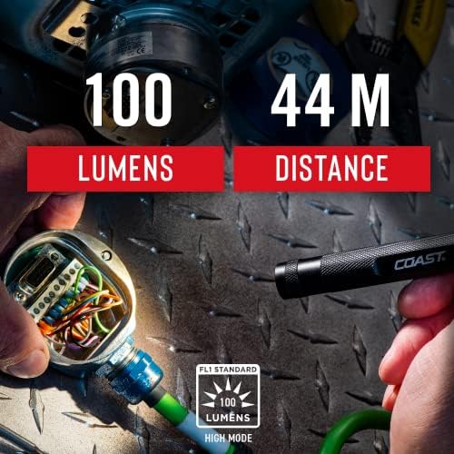 Coast® HP4 100 LUMEN LED Penlight со Bulls-Eye ™ Spot Beam, вклучени батерии