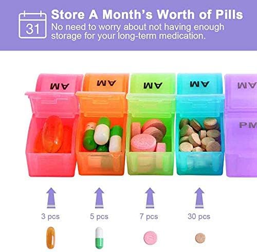 Месечни неделни кутии-ам/попладне, 31 ден 32 оддели за витамини Медицински потсетник за медицина