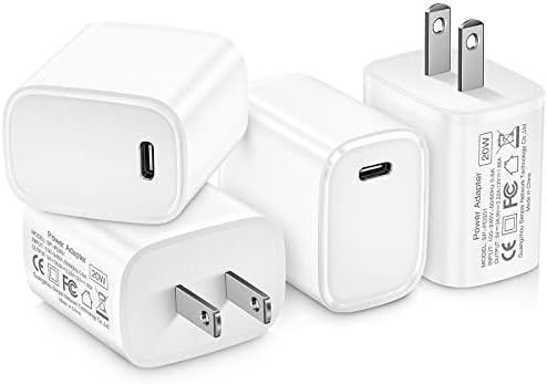 USB C Chargerид полнач, Ancekoy 4-Pack 20W PD Брз полнач блок компатибилен со iPhone 14 13/14 13 Pro/14 13 Pro Max/13 Mini/12/12 Pro/12 Pro