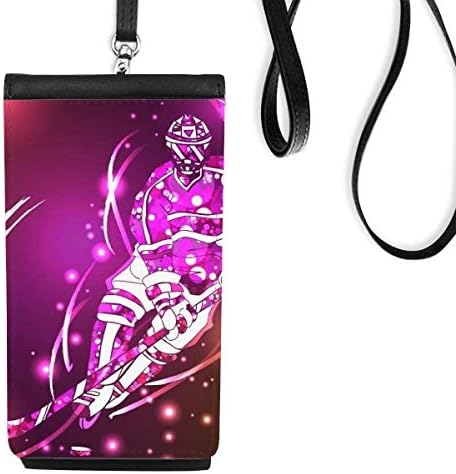Спортски скијање мраз хокеј цртан филм илустрација телефонски паричник чанта што виси мобилна торбичка црн џеб