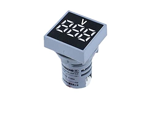 Buday 22mm мини дигитален волтметар квадрат AC 20-500V напон на напон на напон на напон на мерач на моќност LED индикатор за ламба