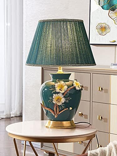 2023 Најновите прифатливи 53 см големи рачно насликани американски бакарни керамички маса ламба спална соба кревет ламба светло луксуз европска едноставна модерна д